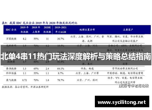 北单4串11热门玩法深度解析与策略总结指南